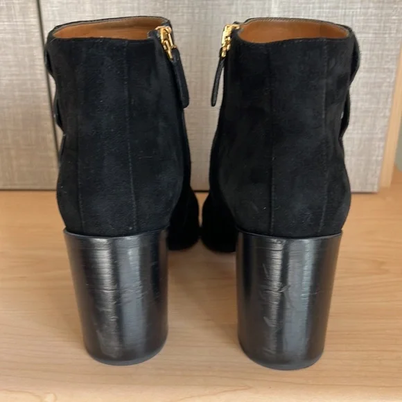 Chloe black suede ankle boots heels size 7.5 - Picture 3 of 6